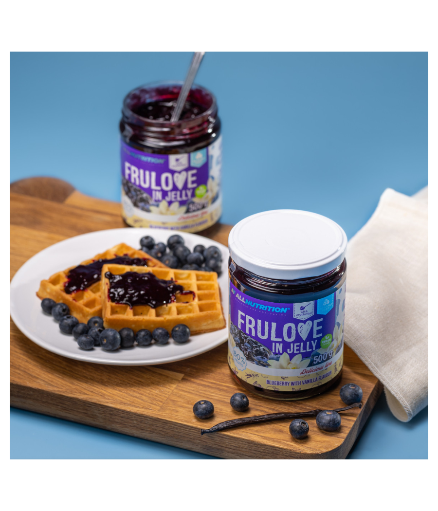 FRULOVE IN JELLY Желе – Черника с ванилью, 500 г – низкокалорийный продукт от AllNutrition, купить в SportFit Nutrition OÜ | Reg.nr. 14554498