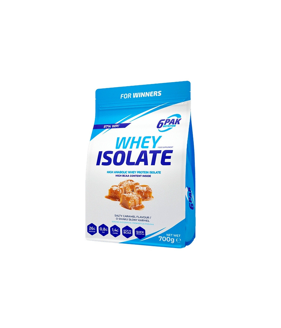Whey Isolate, Salty Caramel, 700 g – low-calorie product from 6PAK Nutrition, buy in SportFit Nutrition OÜ | Reg.nr. 14554498