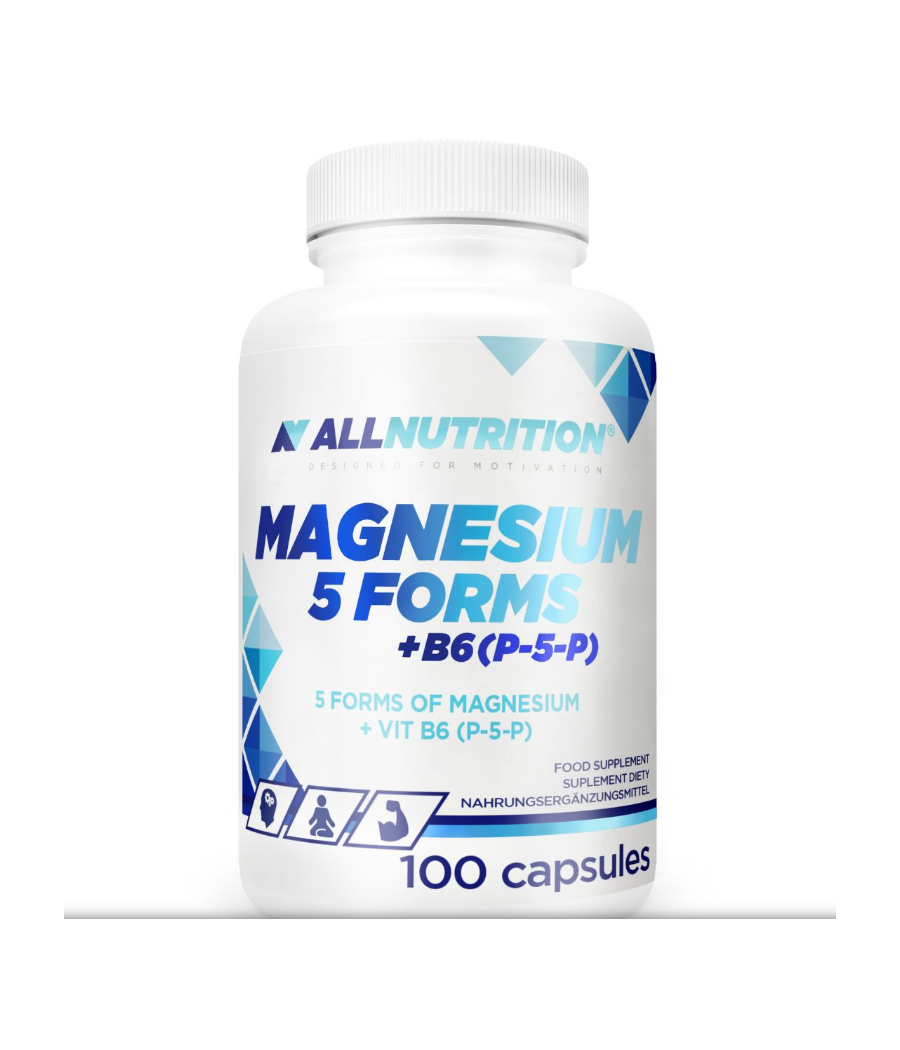 Magneesium 5 vormi + B6 (P-5-P), N100 – madala kalorsusega toode firmalt AllNutrition, osta SportFit Nutrition OÜ | Reg.nr. 14554498-ist