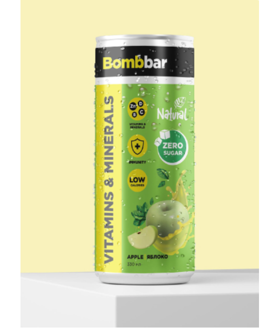 Напиток  Bombbar Лимонад со вкусом яблока  330мл