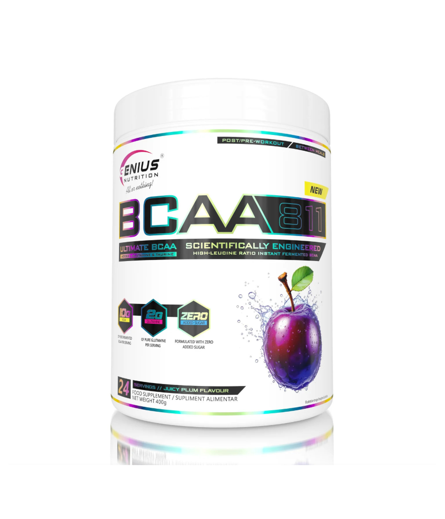 BCAA 811, Mahlane ploom, 400 g – madala kalorsusega toode firmalt Genius Nutrition, osta SportFit Nutrition OÜ | Reg.nr. 14554498-ist BCAA 811, Mahlane ploom, 400 g – madala kalorsusega toode firmalt Genius Nutrition, osta SportFit Nutrition OÜ | Reg.nr. 14554498-ist