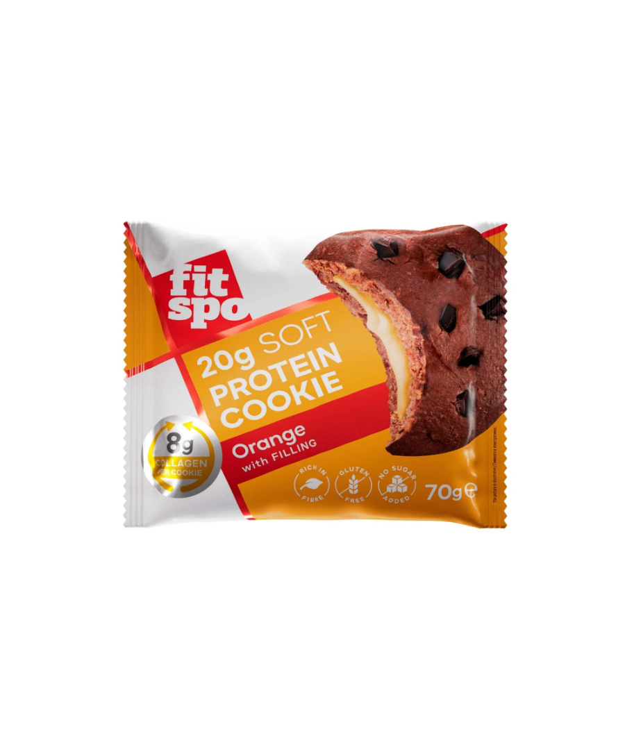 Protein Cookie, orange, 70g – low-calorie product from FITSPO, buy in SportFit Nutrition OÜ | Reg.nr. 14554498 Protein Cookie, orange, 70g – low-calorie product from FITSPO, buy in SportFit Nutrition OÜ | Reg.nr. 14554498