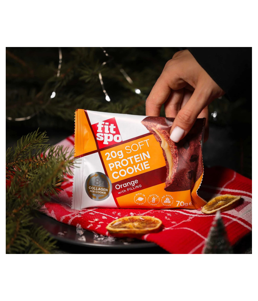 Protein Cookie, orange, 70g – low-calorie product from FITSPO, buy in SportFit Nutrition OÜ | Reg.nr. 14554498