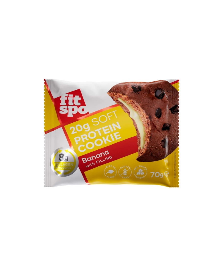 Protein Cookie, banana, 70 g – low-calorie product from FITSPO, buy in SportFit Nutrition OÜ | Reg.nr. 14554498 Protein Cookie, banana, 70 g – low-calorie product from FITSPO, buy in SportFit Nutrition OÜ | Reg.nr. 14554498