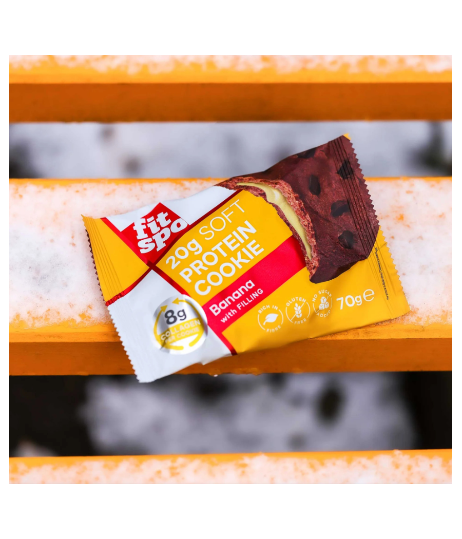Protein Cookie, banana, 70 g – low-calorie product from FITSPO, buy in SportFit Nutrition OÜ | Reg.nr. 14554498