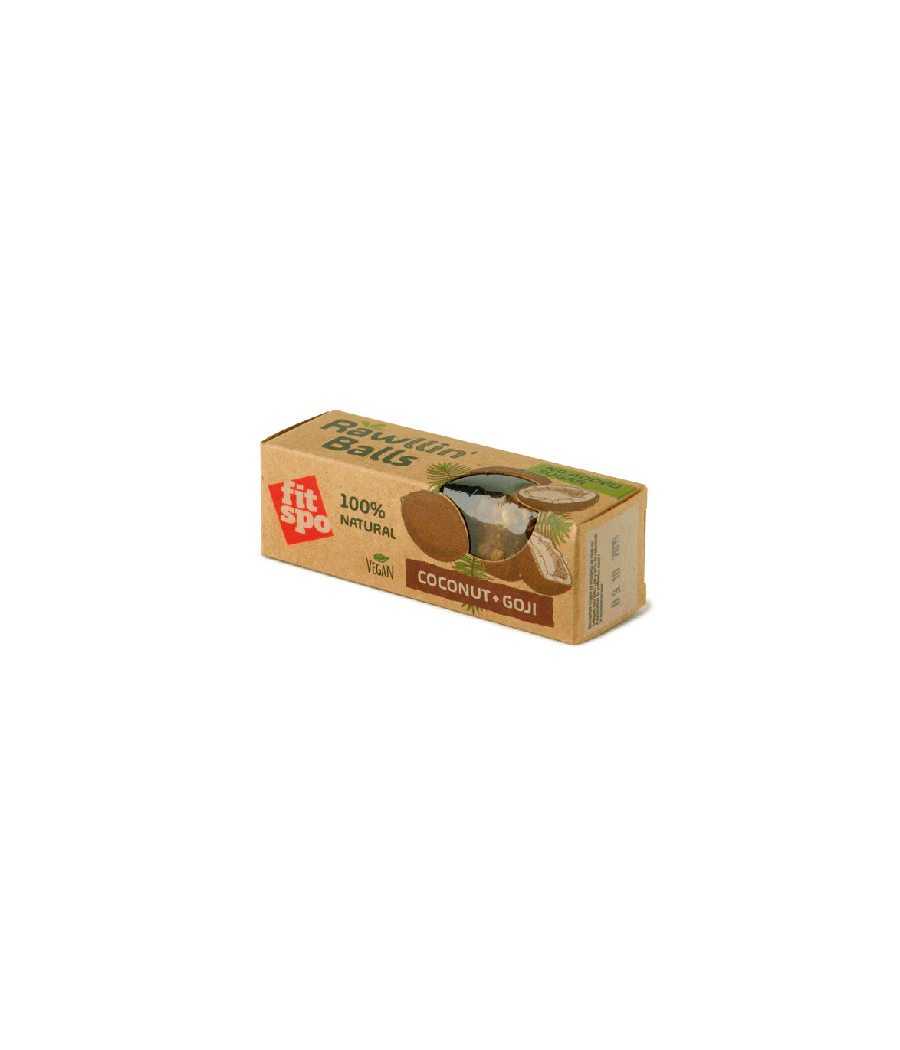 RAWLLIN BALLS Vegankommid, kookos-goji, 48 g – madala kalorsusega toode firmalt FITSPO, osta SportFit Nutrition OÜ | Reg.nr. 14554498-ist RAWLLIN BALLS Vegankommid, kookos-goji, 48 g – madala kalorsusega toode firmalt FITSPO, osta SportFit Nutrition OÜ | Reg.nr. 14554498-ist