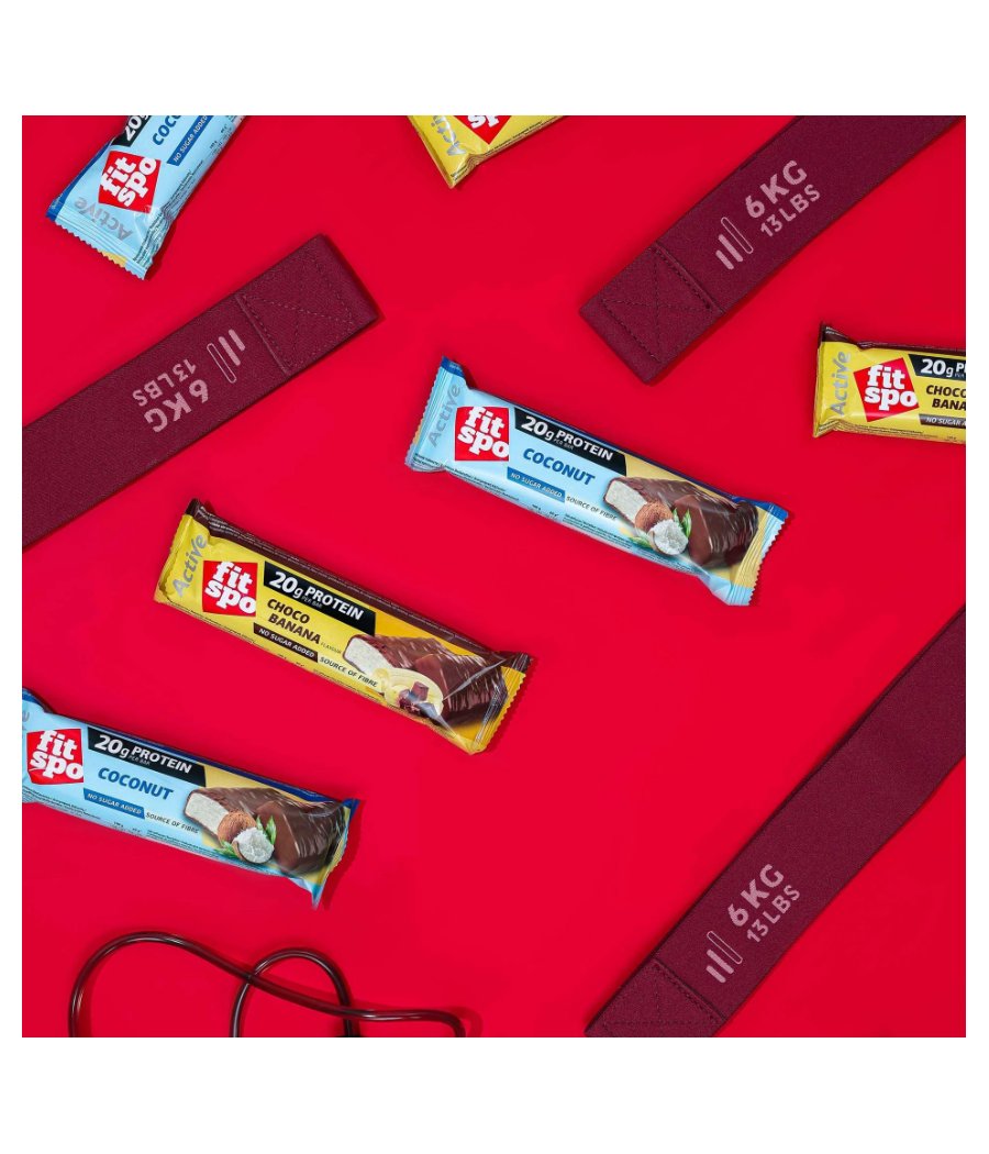 Proteiinibatoon ACTIVE, šokolaadi-banaani, 60 g – madala kalorsusega toode firmalt FITSPO, osta SportFit Nutrition OÜ | Reg.nr. 14554498-ist