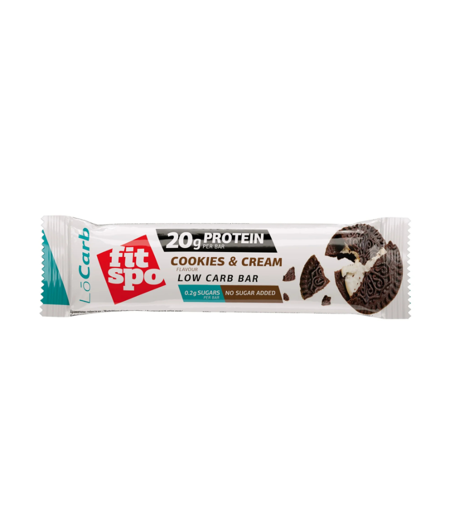 Valgubatoon LO CARB, küpsise ja kreemiga, 60 g – madala kalorsusega toode firmalt FITSPO, osta SportFit Nutrition OÜ | Reg.nr. 14554498-ist Valgubatoon LO CARB, küpsise ja kreemiga, 60 g – madala kalorsusega toode firmalt FITSPO, osta SportFit Nutrition OÜ | Reg.nr. 14554498-ist
