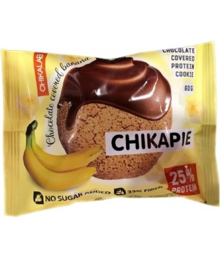 CHIKAPIE Chikalab Протеиновое печенье Chikapie с начинкой, 12x60г (Банан в шоколаде) 50гр