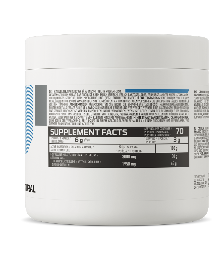 Citrulline, natural - 210 g – low-calorie product from Ostrovit, buy in SportFit Nutrition OÜ | Reg.nr. 14554498