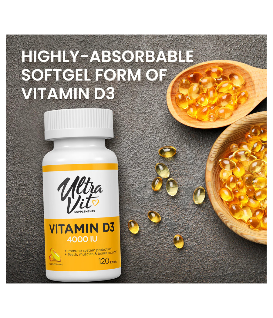 VPLab ULTRAVIT Vitamin D3 4000 IU, 120 капсул – низкокалорийный продукт от VPLab, купить в SportFit Nutrition OÜ | Reg.nr. 14554498