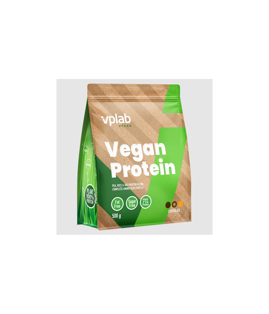 VPLAB Vegan protein, Шоколад - 500 г – низкокалорийный продукт от VPLab, купить в SportFit Nutrition OÜ | Reg.nr. 14554498