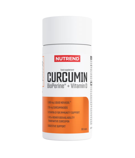NUTREND Curcumin + BioPerine + Vitamin D, 60 capsules