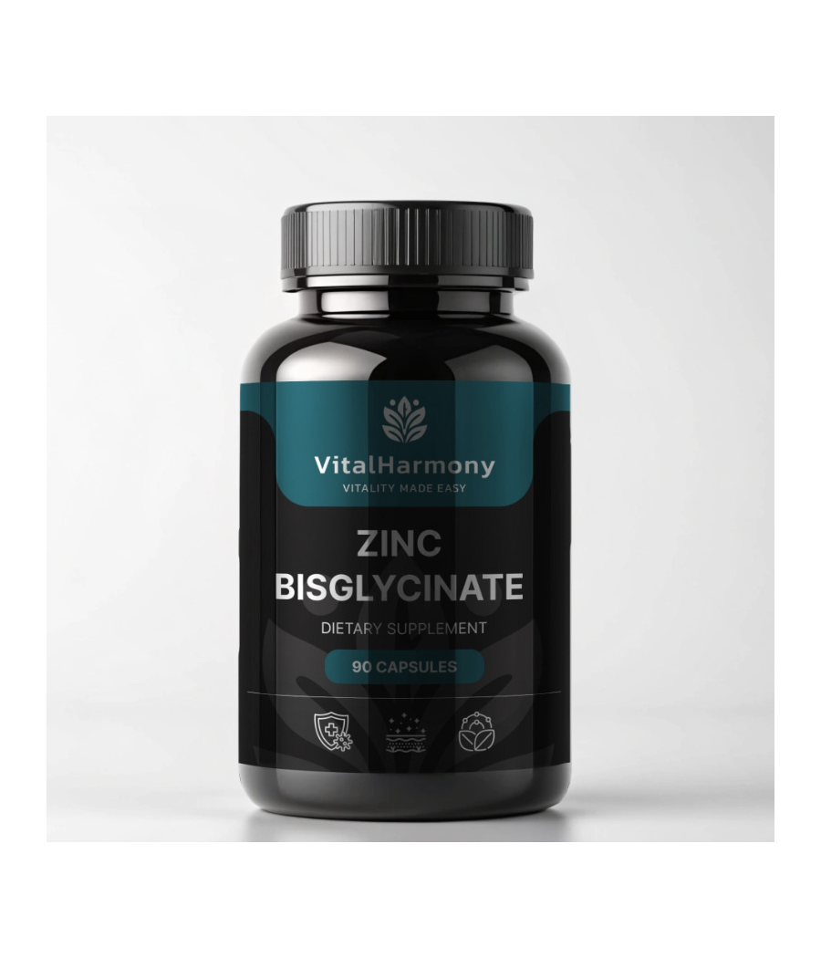 VITALHARMONY Zinc bisglycinate, 90 capsules – low-calorie product from VITALHARMONY, buy in SportFit Nutrition OÜ | Reg.nr. 14554498
