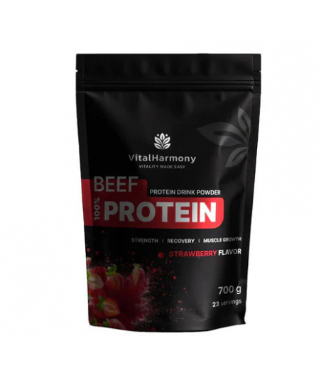 VITALHARMONY Beef protein, Strawberry, 700 g