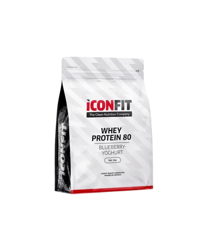 ICONFIT Whey Protein 80, черника-йогурт, 1 кг – низкокалорийный продукт от ICONFIT, купить в SportFit Nutrition OÜ | Reg.nr. 14554498