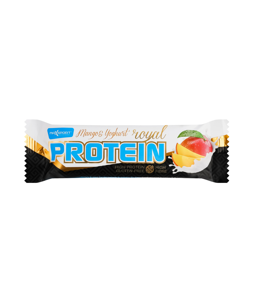 Royal proteiinibatoon mango ja jogurt, 60 g – madala kalorsusega toode firmalt MaxSport, osta SportFit Nutrition OÜ | Reg.nr. 14554498-ist