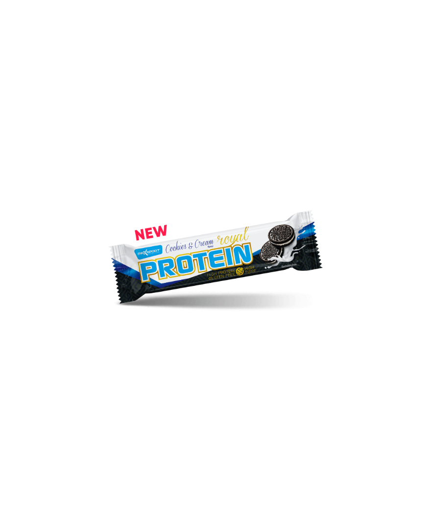 MaxSport ROYAL Protein Bar Cream&cookies, 60 g – low-calorie product from MaxSport, buy in SportFit Nutrition OÜ | Reg.nr. 14554498