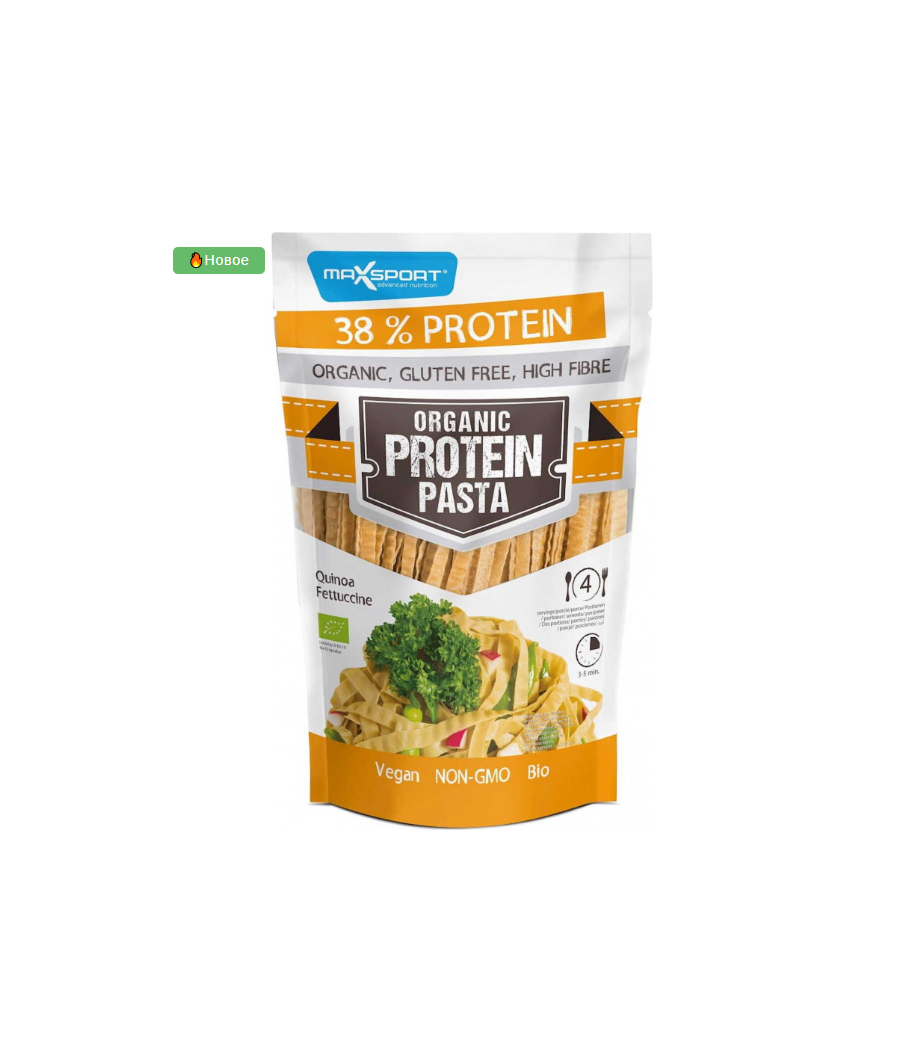 Orgaaniline proteiinipasta Quinoa Fettuccine, 200 g – madala kalorsusega toode firmalt MaxSport, osta SportFit Nutrition OÜ | Reg.nr. 14554498-ist