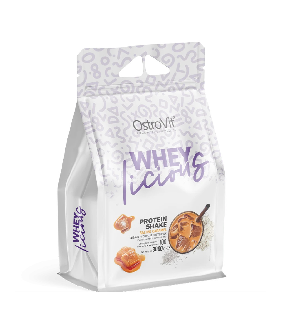 OstroVit WHEYlicious Сывороточный протеин, cолёная карамель, 3000 г – низкокалорийный продукт от Ostrovit, купить в SportFit Nutrition OÜ | Reg.nr. 14554498