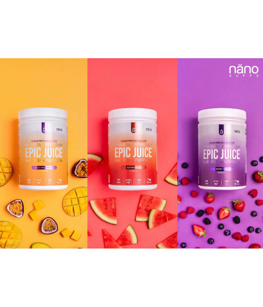 Näno Supps Epic Juice Clear Протеиновый Изолят, Арбуз, 875 г – низкокалорийный продукт от NÄNO SUPPS, купить в SportFit Nutrition OÜ | Reg.nr. 14554498