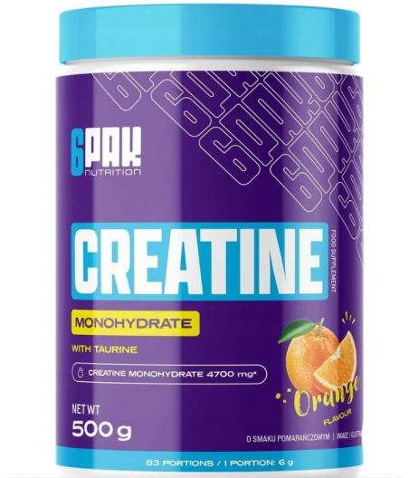 6PAK Креатин моногидрат, апельсин, 500 г