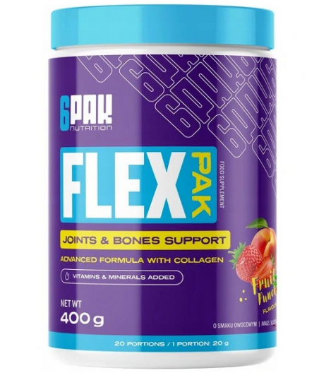 6PAK FLEX PAK, Strawberry, 400 g