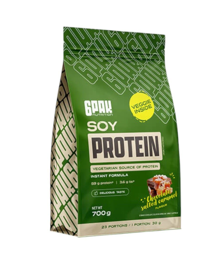 6PAK Sojaproteiin, Šokolaadi-Soolakaramell, 700 g – madala kalorsusega toode firmalt 6PAK Nutrition, osta SportFit Nutrition OÜ | Reg.nr. 14554498-ist