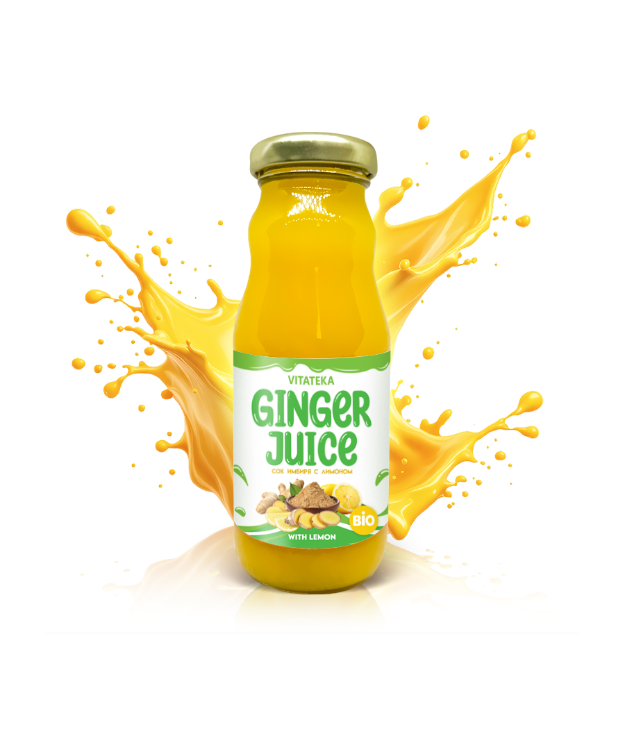 VITATEKA Ginger juice with lemon, 200 ml – low-calorie product from VITATEKA, buy in SportFit Nutrition OÜ | Reg.nr. 14554498
