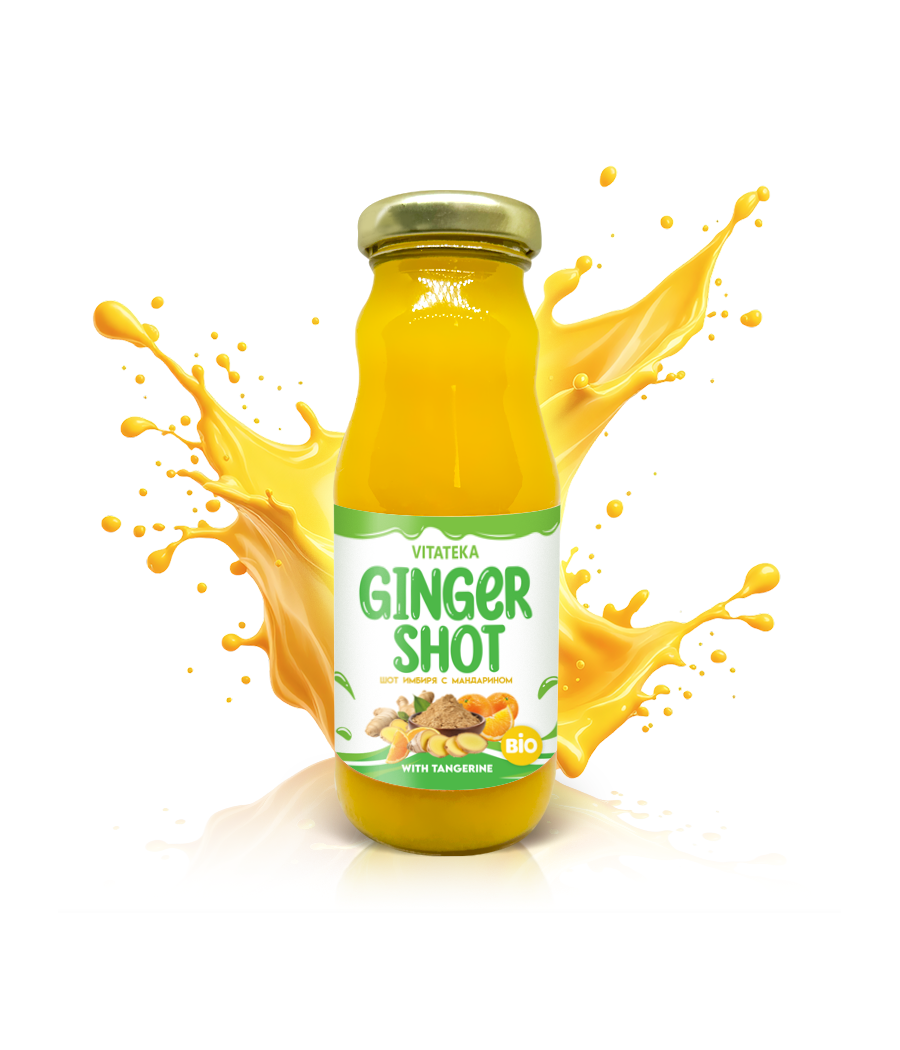 VITATEKA Ginger Shot with Mandarin, 200 ml – low-calorie product from VITATEKA, buy in SportFit Nutrition OÜ | Reg.nr. 14554498