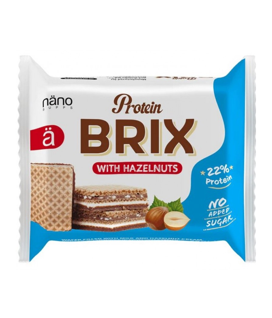 NÄNO SUPPS Proteiinivahvel BRIX – Sarapuupähkel, 25 g – madala kalorsusega toode firmalt NÄNO SUPPS, osta SportFit Nutrition OÜ | Reg.nr. 14554498-ist