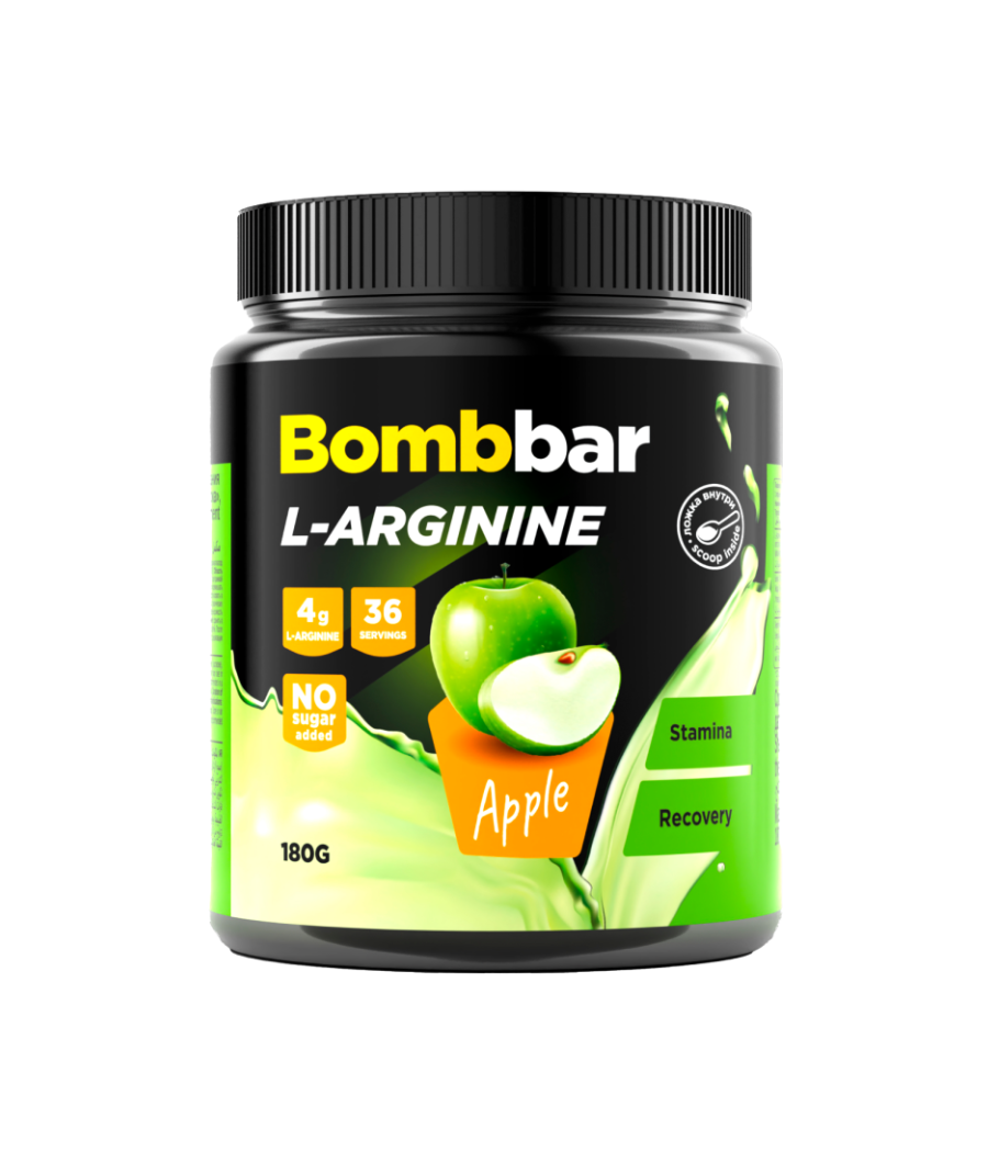 BOMBBAR L-arginiin, Õun, 180 g – madala kalorsusega toode firmalt Bombbar, osta SportFit Nutrition OÜ | Reg.nr. 14554498-ist