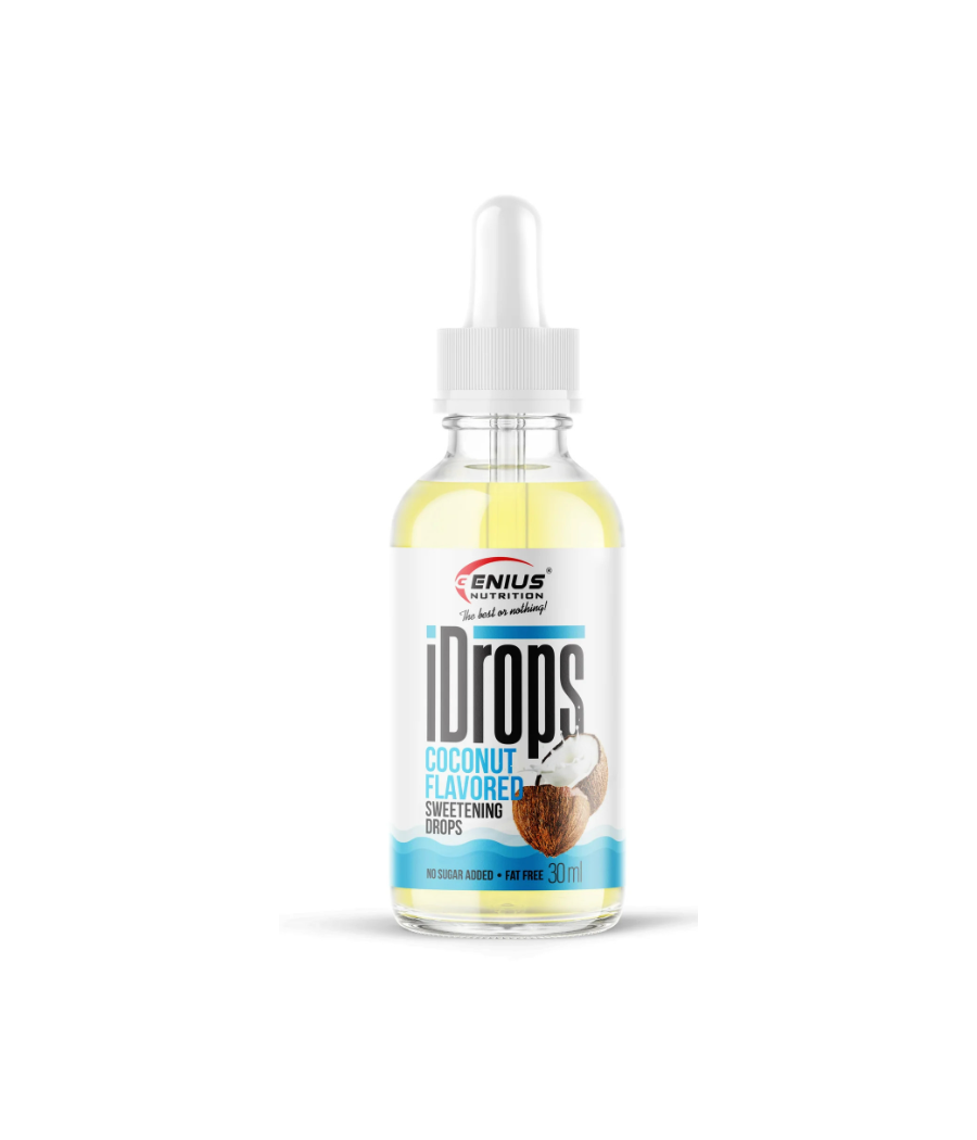 GENIUS NUTRITION Flavored Drops - Coconut, 30 ml – low-calorie product from Genius Nutrition, buy in SportFit Nutrition OÜ | Reg.nr. 14554498