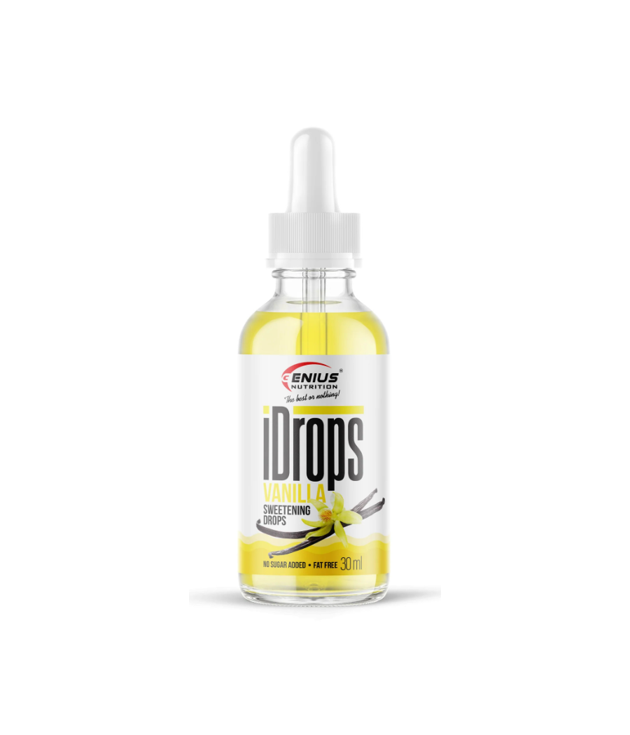 GENIUS NUTRITION Flavored Drops, Vanilla – 30 ml – low-calorie product from Genius Nutrition, buy in SportFit Nutrition OÜ | Reg.nr. 14554498
