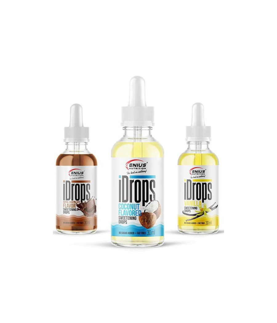 GENIUS NUTRITION Flavored Drops, Vanilla – 30 ml – low-calorie product from Genius Nutrition, buy in SportFit Nutrition OÜ | Reg.nr. 14554498