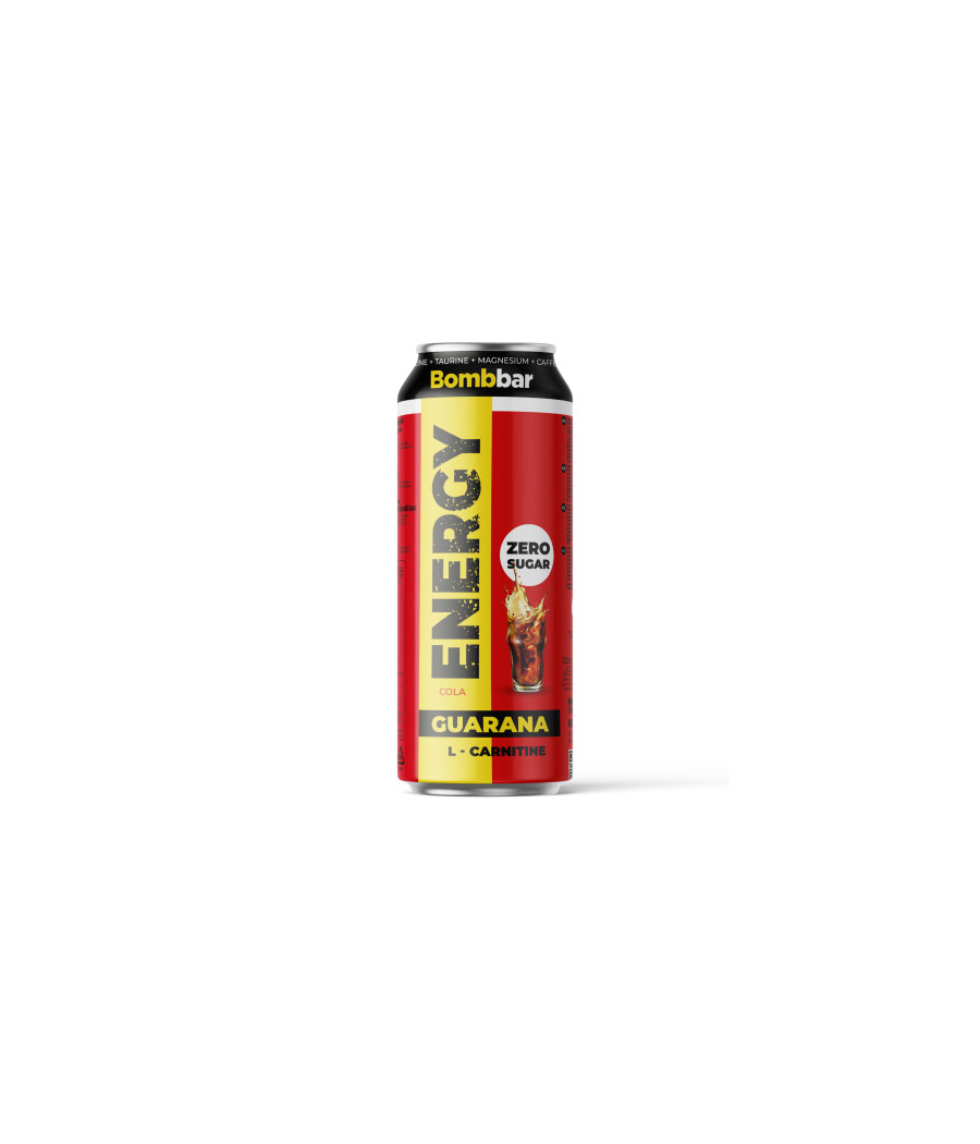 Bombbar Gaseeritud energiajook L-karnitiin guaraanaga – koola, 450 ml – madala kalorsusega toode firmalt Bombbar, osta SportFit Nutrition OÜ | Reg.nr. 14554498-ist