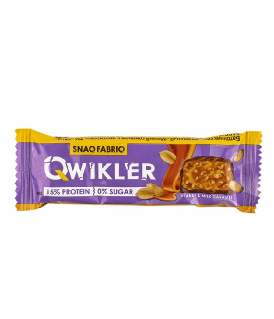 "Qwikler" glazed soft brittle with peanuts 40g - Snaq Fabriq – low-calorie product from Snaq Fabriq, buy in Bombbar