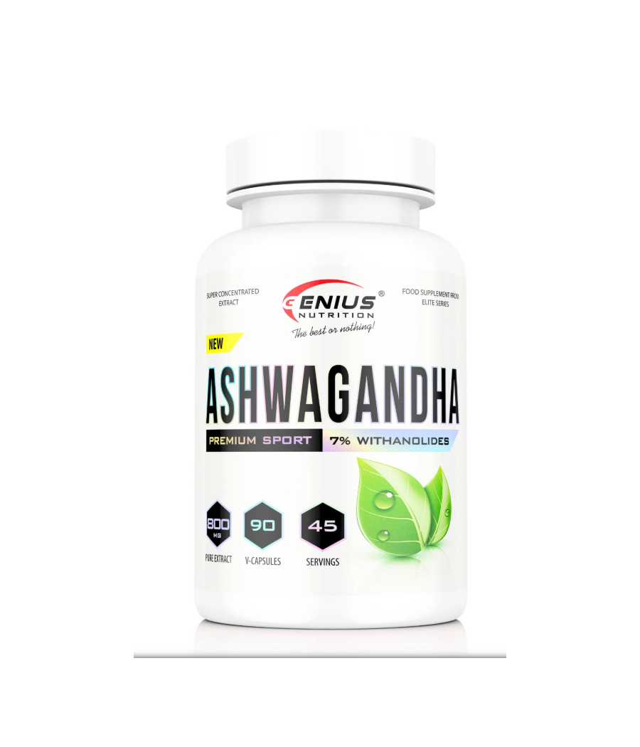 GENIUS NUTRITION Ashwagandha, 90 capsules – low-calorie product from Genius Nutrition, buy in SportFit Nutrition OÜ | Reg.nr. 14554498