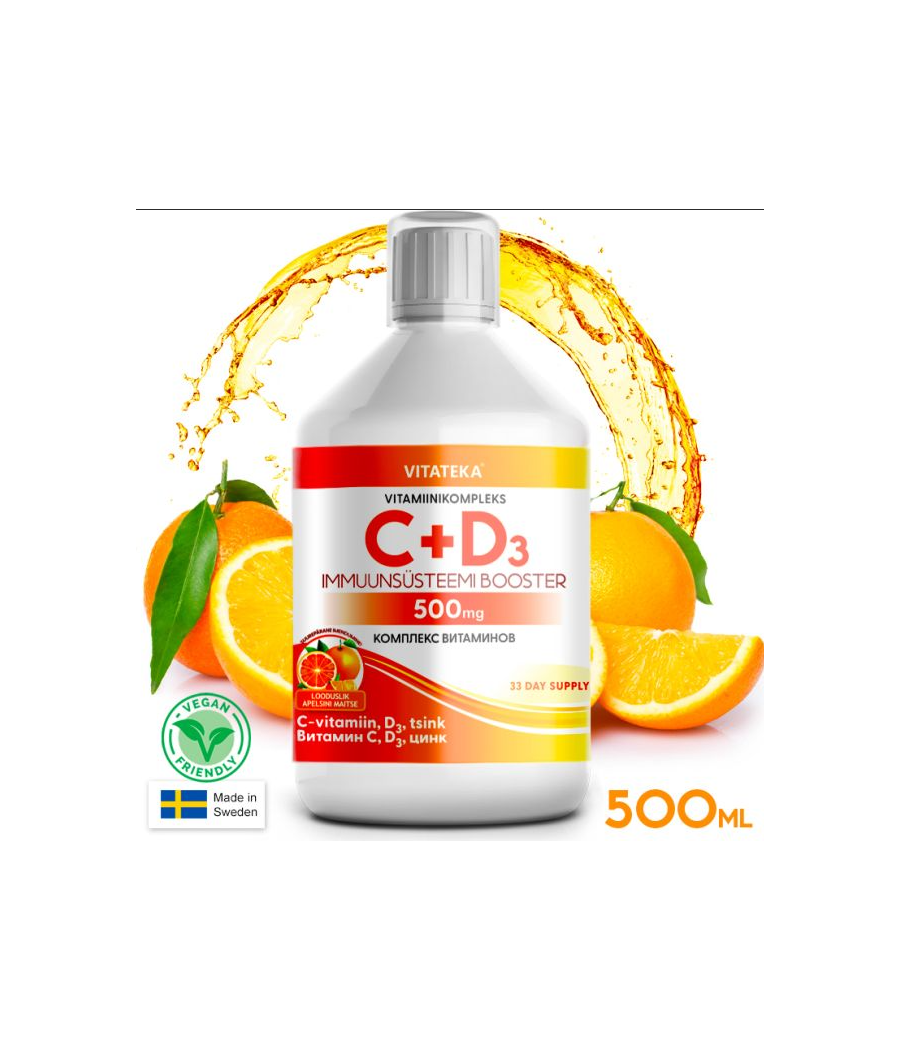 Vitateka Vitamin complex C+D3+Zn - 500 ml – low-calorie product from VITATEKA, buy in SportFit Nutrition OÜ | Reg.nr. 14554498
