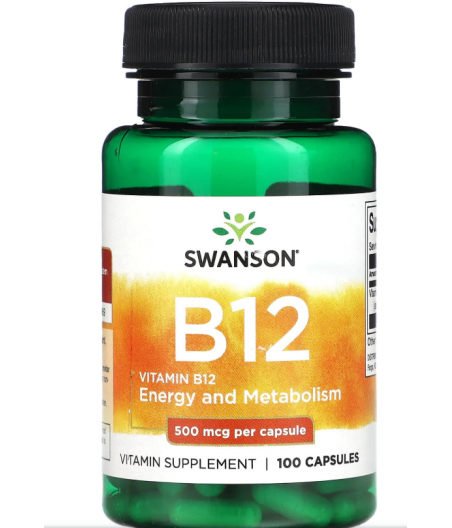 SWANSON Vitamiin B12, 500 mcg, 100 kapslit