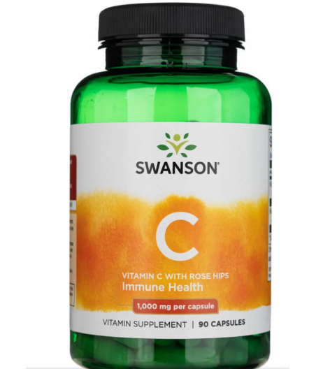 SWANSON Vitamin C with Rose Hips, 90 capsules