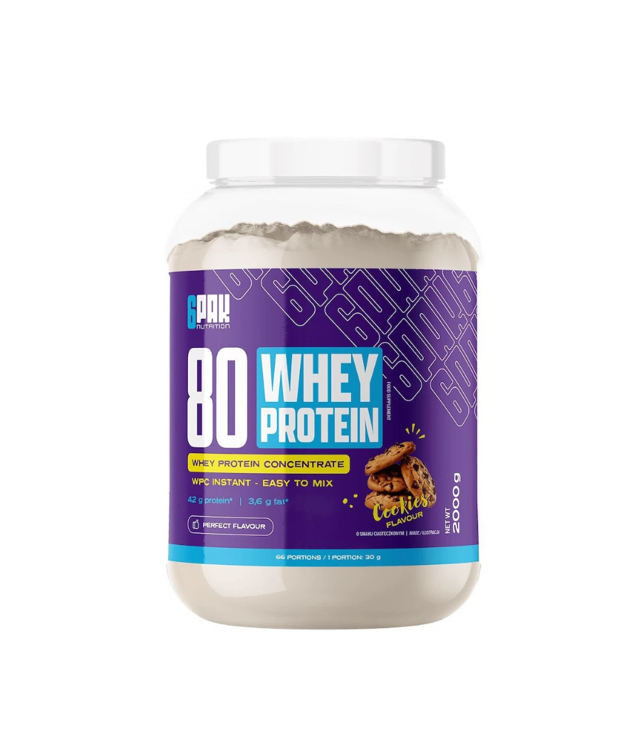 6PAK 80 WHEY PROTEIN, cookies, 2000g – low-calorie product from 6PAK Nutrition, buy in SportFit Nutrition OÜ | Reg.nr. 14554498