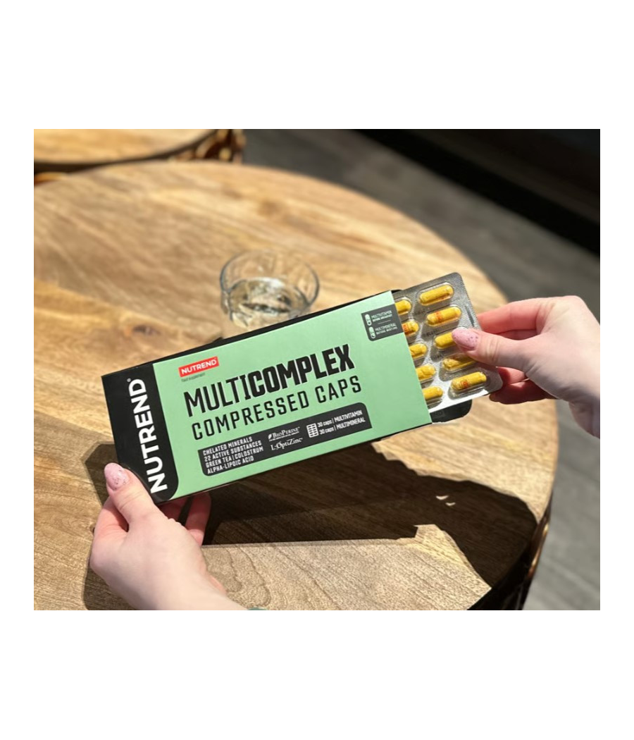 NUTREND MULTICOMPLEX COMPRESSED CAPS, 60 kapslit – madala kalorsusega toode firmalt NUTREND, osta SportFit Nutrition OÜ | Reg.nr. 14554498-ist
