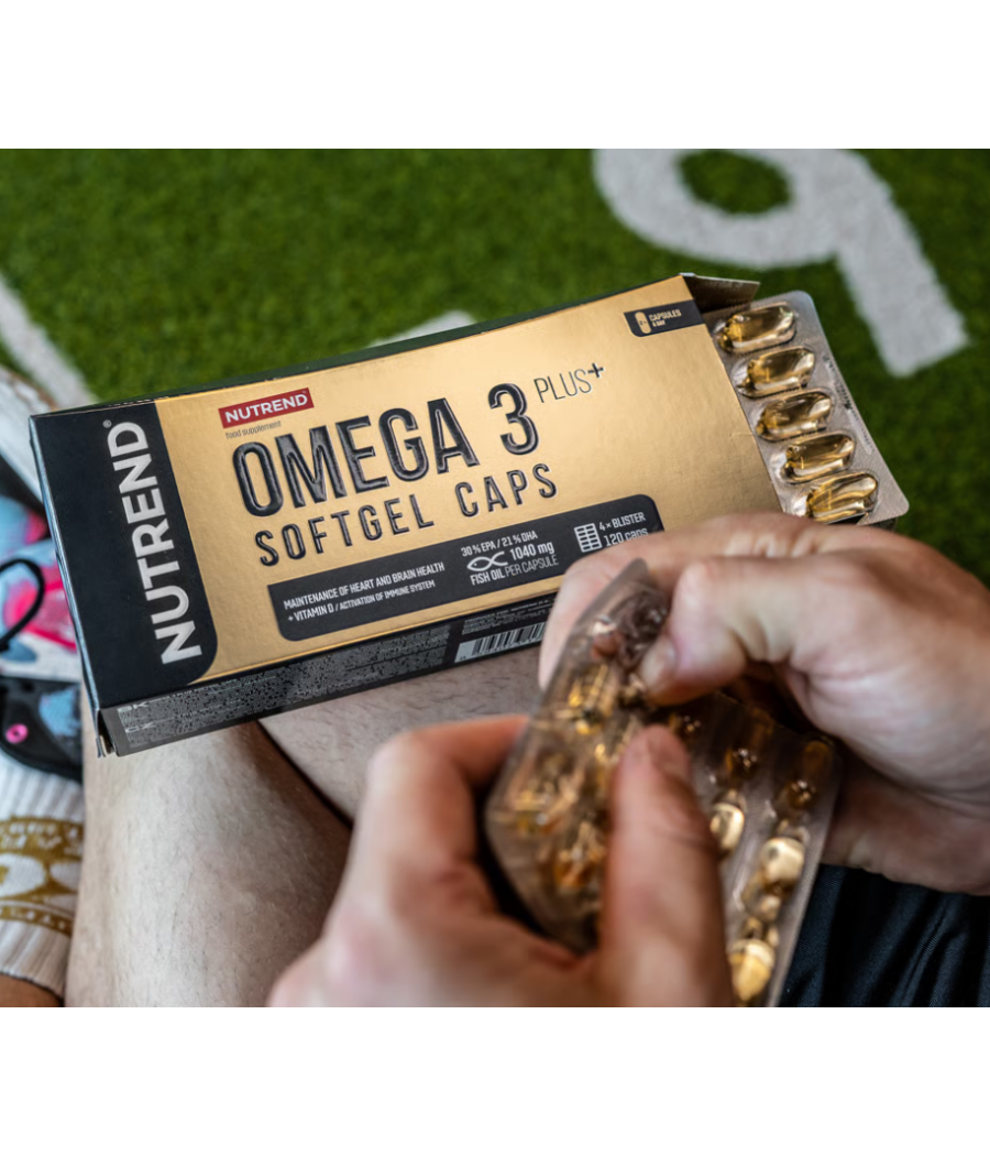 NUTREND OMEGA 3 PLUS pehmed Želatiinkapslid, 120 kapslit – madala kalorsusega toode firmalt NUTREND, osta SportFit Nutrition OÜ | Reg.nr. 14554498-ist