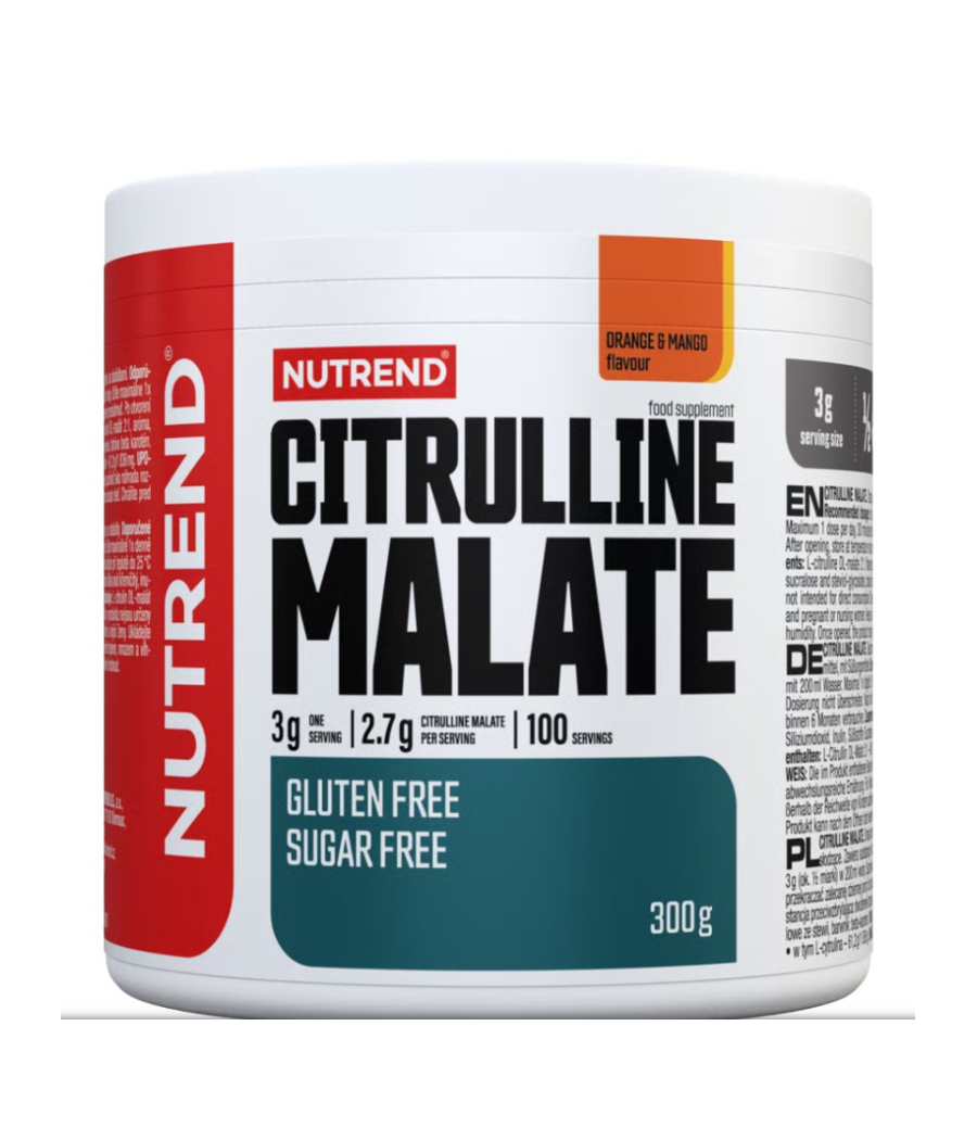 NUTREND Цитруллин малат, апельсин + манго - 300 г – низкокалорийный продукт от NUTREND, купить в SportFit Nutrition OÜ | Reg.nr. 14554498