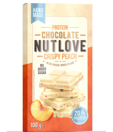 ALLNUTRITION NUTLOVE Proteiinishokolaad krõbeda virsikuga, 100 g