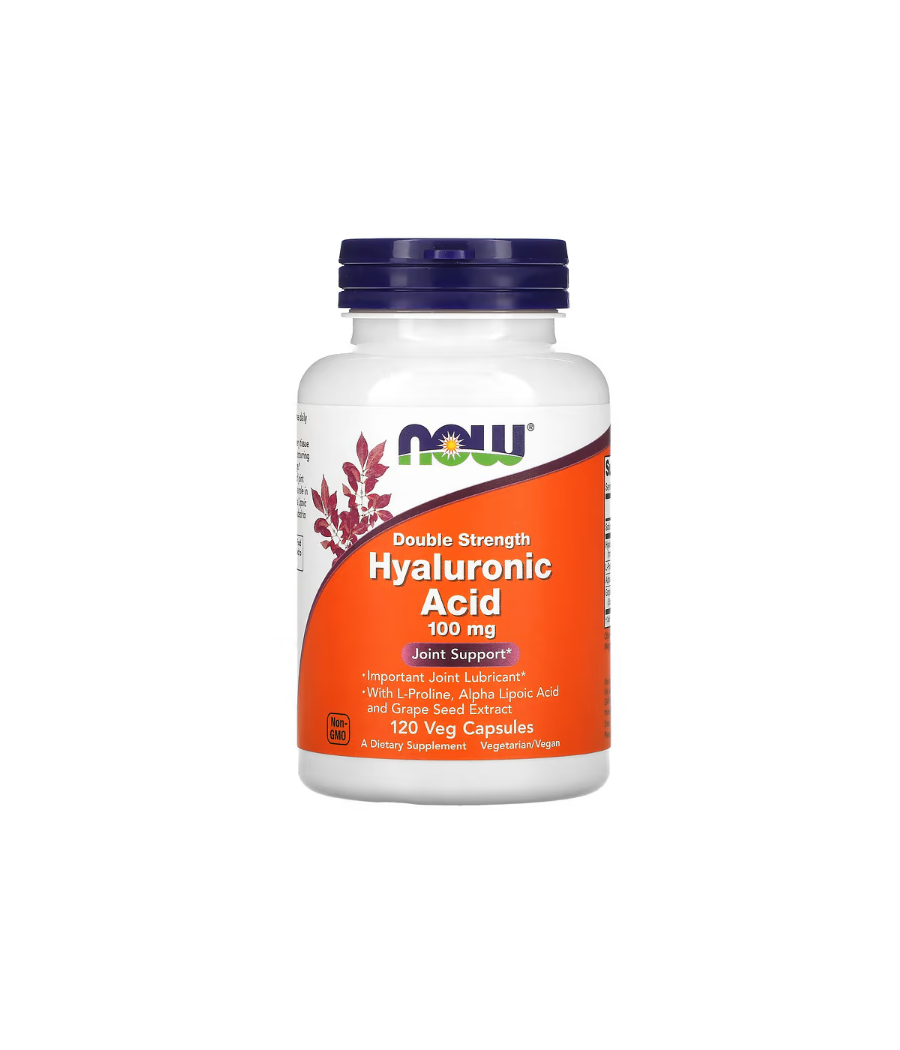 NOW Foods Hyaluronic Acid, 100mg Double Strength - 120 vcaps – low-calorie product from NOW, buy in SportFit Nutrition OÜ | Reg.nr. 14554498