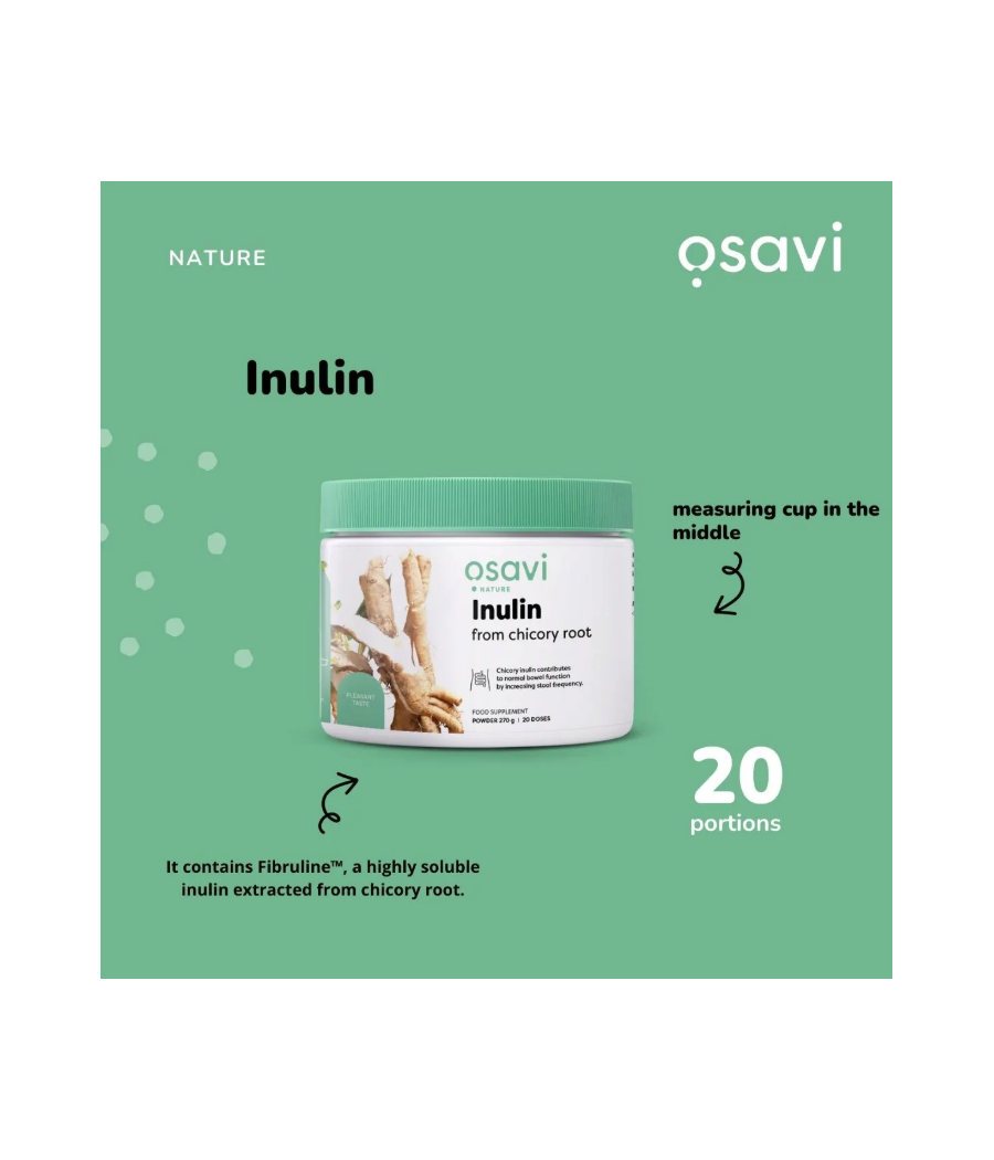 OSAVI Inulin from Chicory Root - 270 g – low-calorie product from Osavi, buy in SportFit Nutrition OÜ | Reg.nr. 14554498