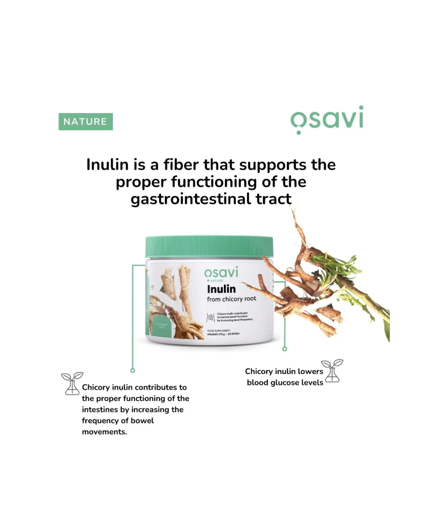 OSAVI Inulin from Chicory Root - 270 g – low-calorie product from Osavi, buy in SportFit Nutrition OÜ | Reg.nr. 14554498