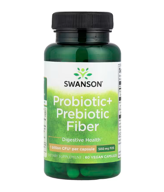 SWANSON Probiotic+ Пребиотическая клетчатка - 60 капсул